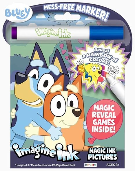 Bluey Imagine Ink Pictures and Game Book with Mess Free Marker