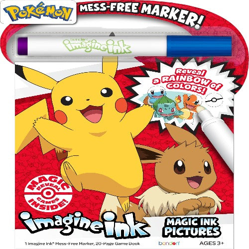 Pokémon Imagine Ink 20 page Pictures and Game Book with Mess Free Marker
