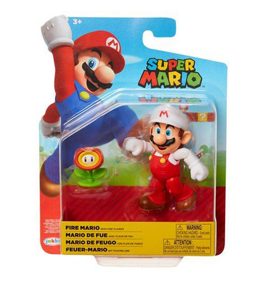 Action Figure Toy -Super Mario -  Fire Mario- 4 Inch
