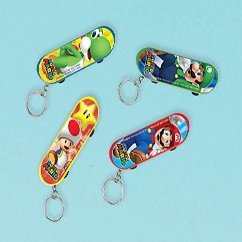 Super Mario Brothers Skateboard Key chain Multicolor  (8 Piece)