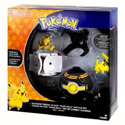Action Figure Toy - Pokemon - Abra VS Pikachu - Ultimate-Throw & Pop - Poke Ball - Partytoyz Inc