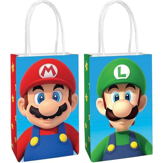 Paper Kraft Bag - 5 1/4" x 8 1/2" | Super Mario Brothers | 8 Pcs.