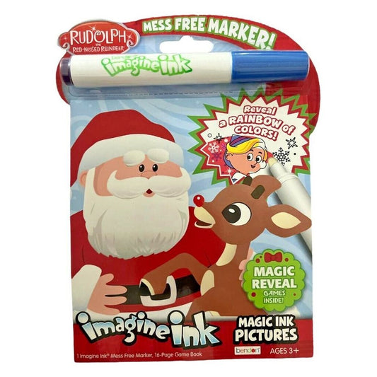 Santa and Rudolph Christmas Imagine Ink Book - Partytoyz Inc