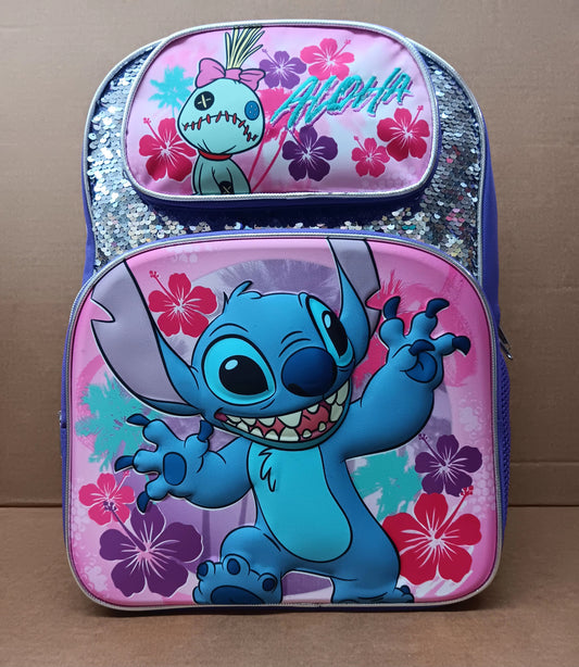 Disney Lilo & Stitch Backpack  16 inch Purple