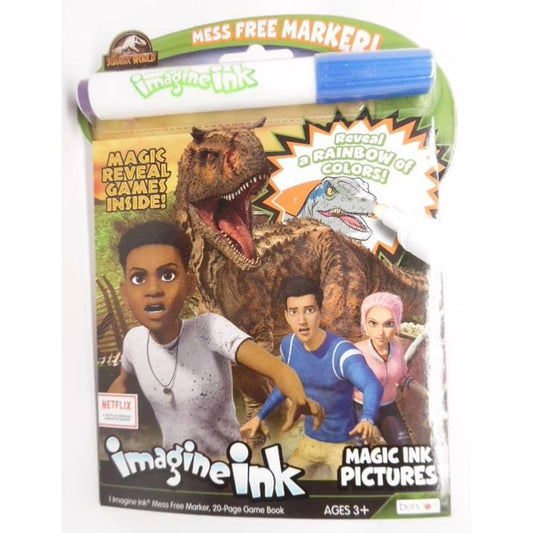 Jurassic World (Camp Cretaceous) Imagine Ink 16 page Pictures and Game Book with Mess Free Marker