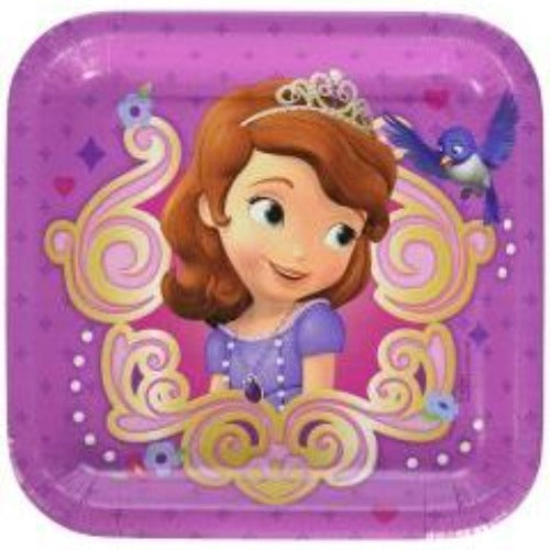 Plates - Sophia the First - Small 7 Inch - Paper - 8ct - Square