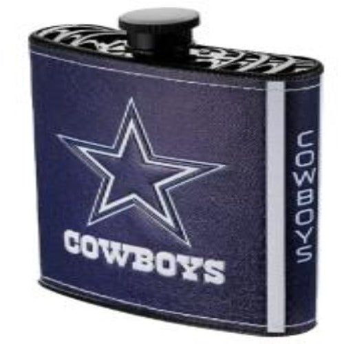 Dallas Cowboys Licensed  7oz Plastic Hip Flask With Logo  Wrap