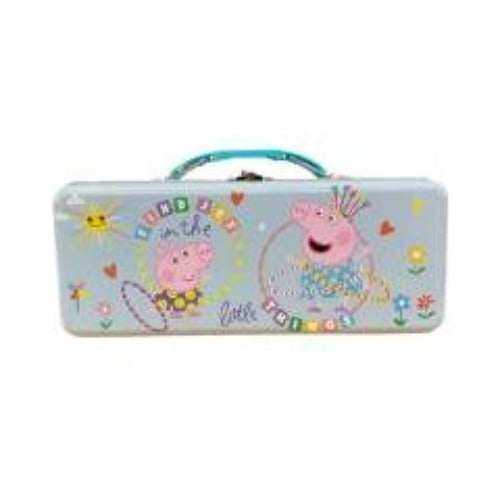 Peppa pig  Tin Pencil Box with Handle