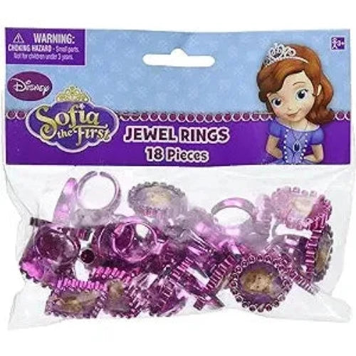 Sofia the First  Pack of 18 Jewel Rings