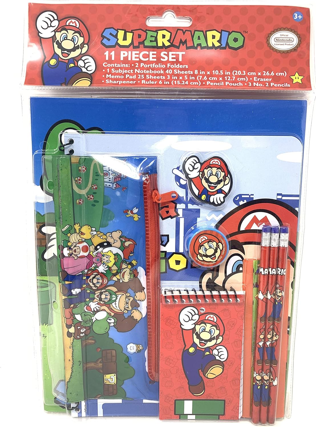 Super Mario Brothers Jumbo 11 Piece Stationery Set