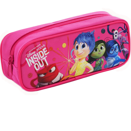 Inside Out Character Single Zipper Hot Pink Pencil Case