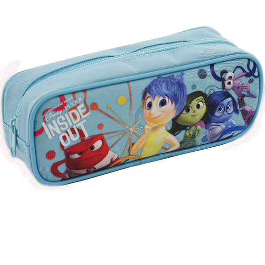 Inside Out Character Single Zipper Light Blue  Pencil Case