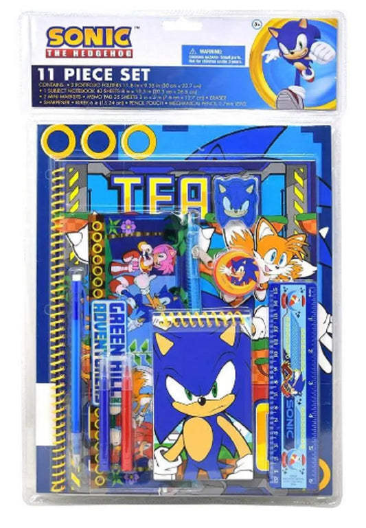 Sonic The Hedgehog 11 Pc Value Pack Set School Stationery Supplies