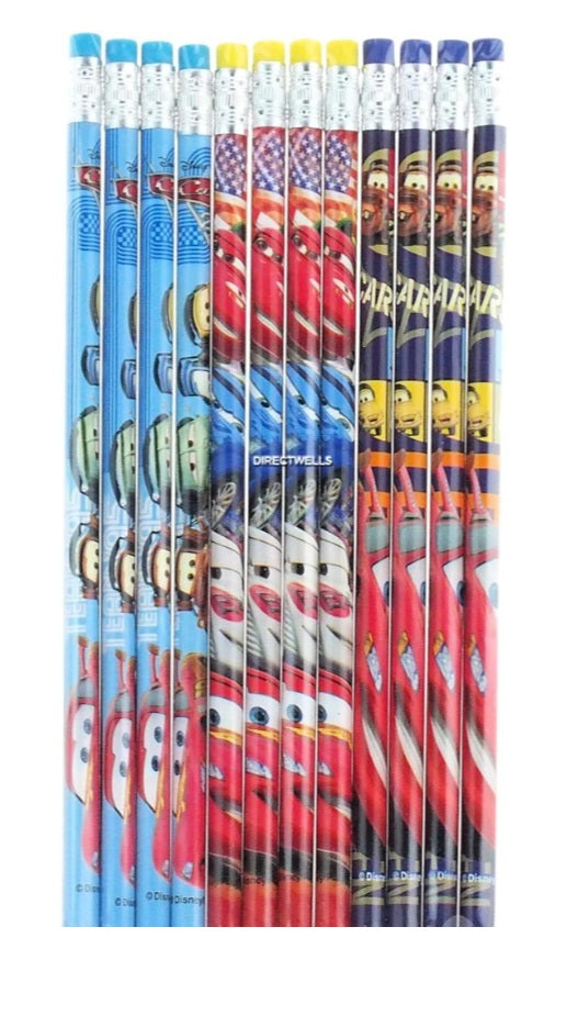 Cars 2 Light-blue/Red/Purple Wooden Pencils Pack of 12