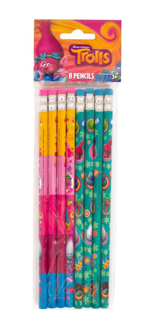 Trolls Wooden Pencils Pack of 8