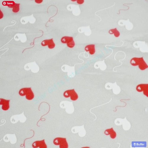 Valentine Themed Balloon Hearts Cellophane Gift Wrap 30" X 100'