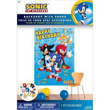 Sonic the Hedgehog Birthday Paper & Cardstock Photo Booth Kit, 4.6ft x 6.7ft