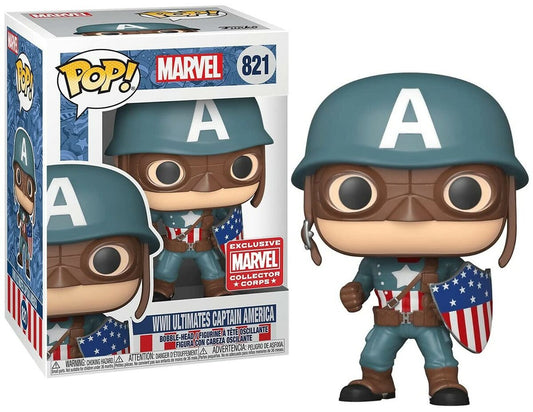 Funko POP! Marvel WWII Ultimates Captain America Vinyl Figure #821