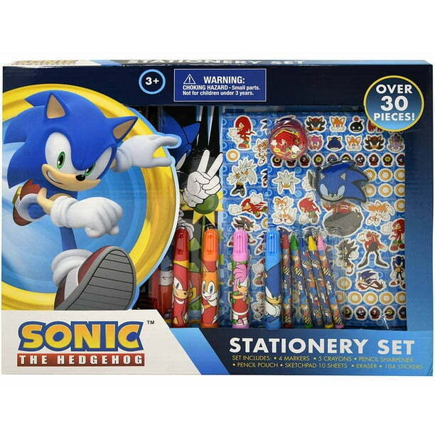 Sonic The hedgehog 30pc Stationery Set in Box