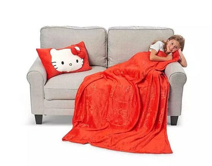 Hello Kitty  Pillow Pocket Throw with Blanket (2 Piece Set)