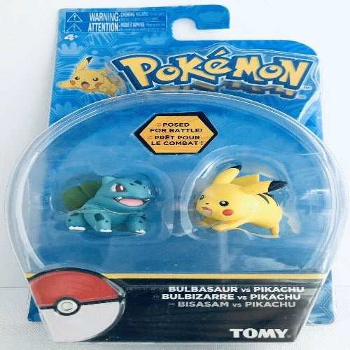 Pokemon Battle Pose Action Figures Bulbasaur vs Pikachu New