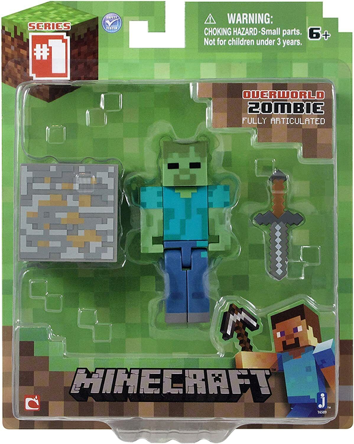 Minecraft Overworld Zombie Fully Articulated Action Figure