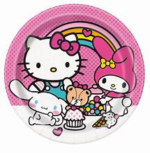 Hello Kitty Birthday Decorations -  Birthday Party Supplies - Large 9" Plates