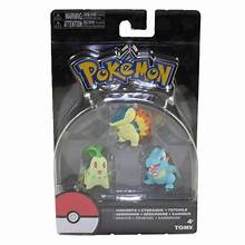 TOMY Pokemon Figures Chikorita Cyndaquil Totodile 3-pack Johto Starters Action