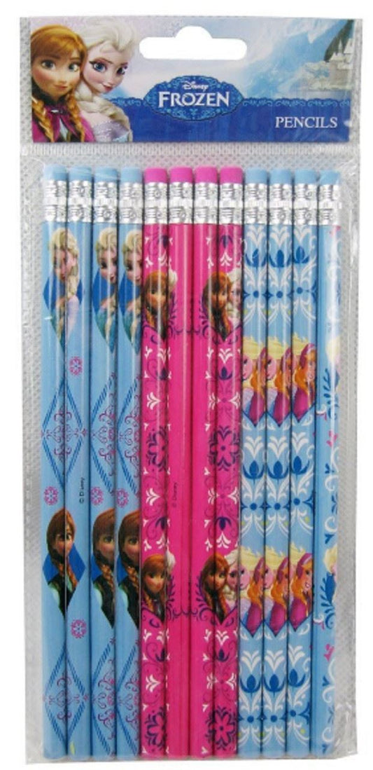 Frozen - Anna, Elsa Sky-blue/Pink/Blue-gray Wooden Pencils (12 pcs)