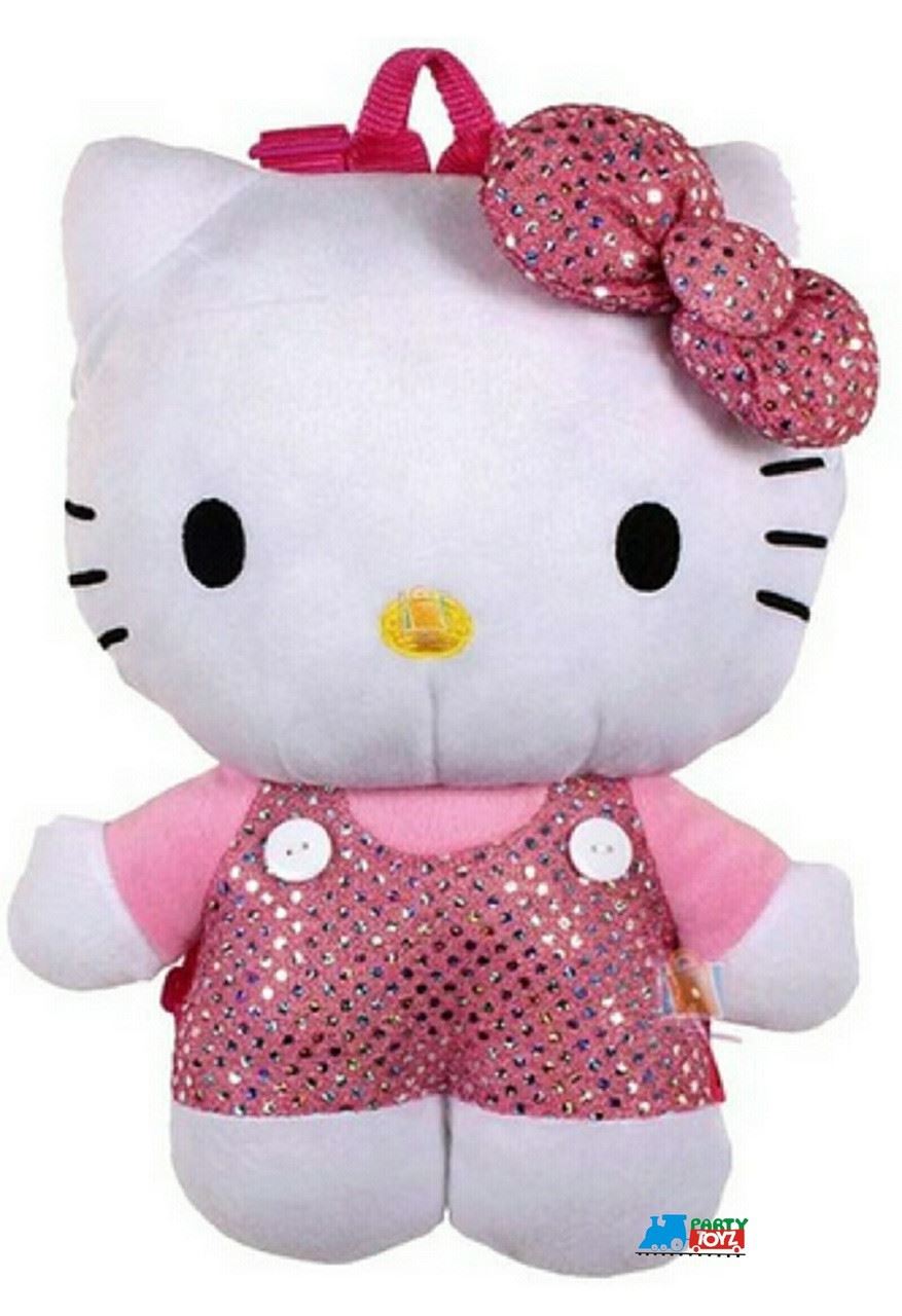 Hello Kitty 12" Plush Backpack Toy - Sequin Bow