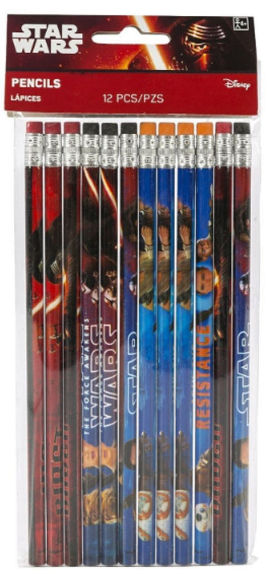 Star Wars Episode VII Red/Blue Wooden Pencils Pack of 12