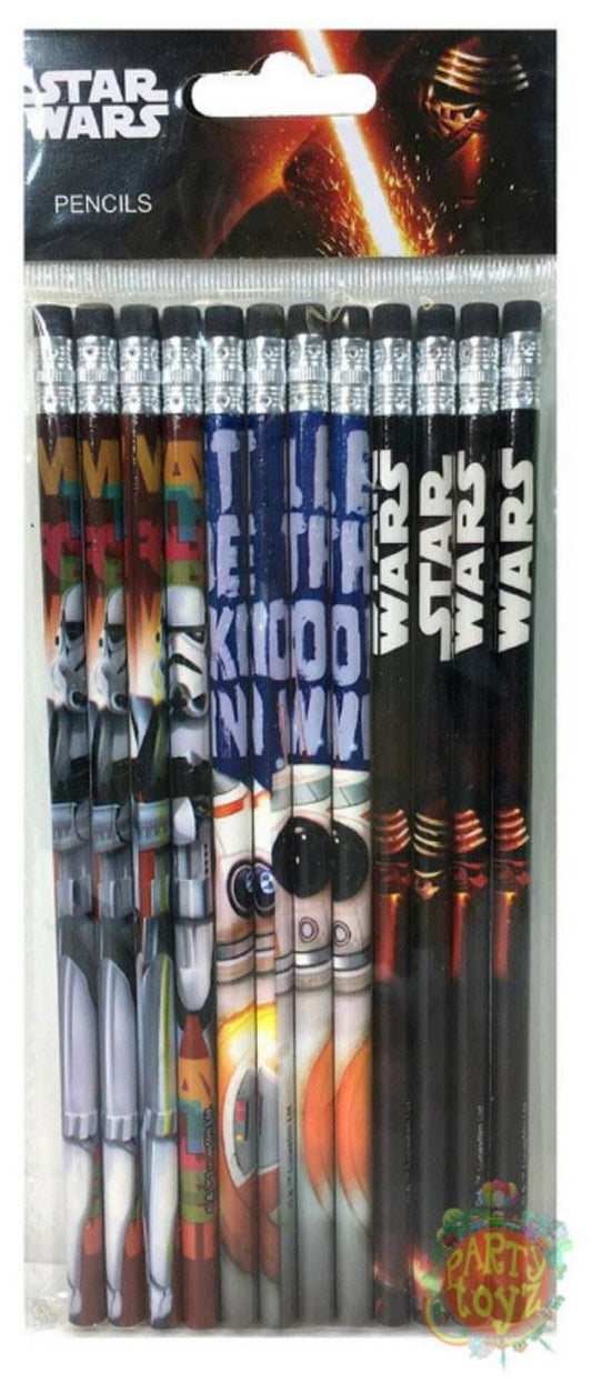 Star Wars Episode VII Brown/Blue/Black Wooden Pencils Pack of 12