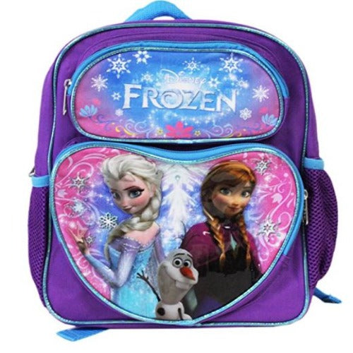 Backpack - Frozen - Small 12 Inch - Purple - Blue Heart