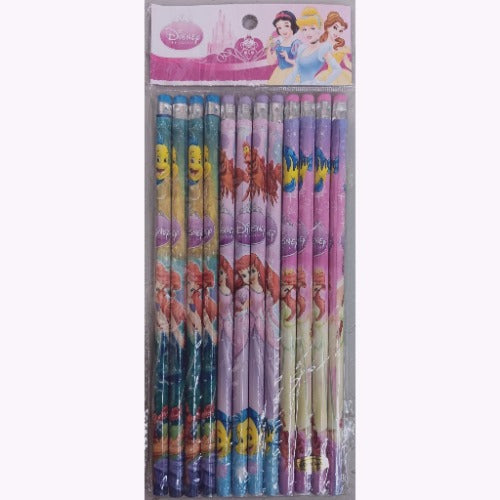 Ariel - Little Mermaid Purple/Pink/Blue Wooden Pencils Pack of 12 - Partytoyz Inc