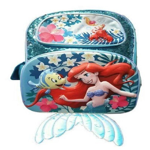 Backpack 3D Molded Disney The Little Mermaid Ariel Magic Sequins 16" - Partytoyz Inc