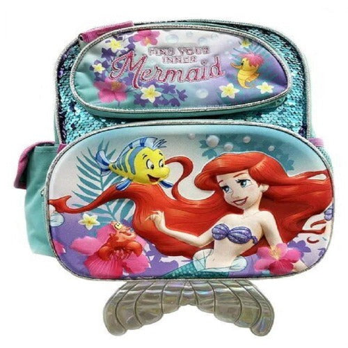 Backpack The Little Mermaid 3D Molded Magic Sequins 12" Backpack - Partytoyz Inc