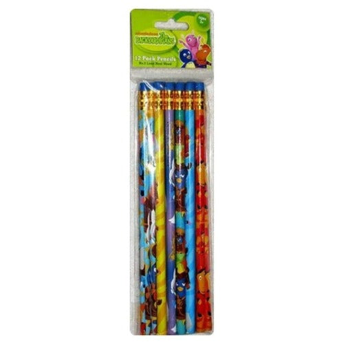 Backyardigans Yellow/Green/Blue/Orange/Purple Wooden Pencils Pack of 12 - Partytoyz Inc