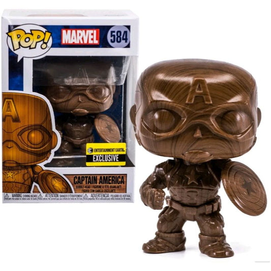 Captain America Funko POP - Marvel - Wood Deco Exclusive - Partytoyz Inc