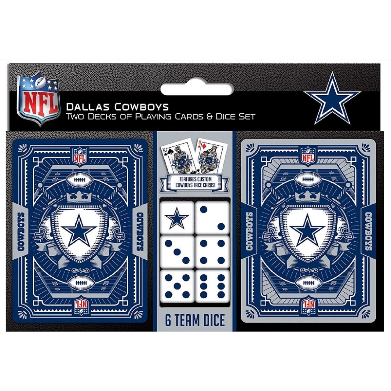 Dallas Cowboys 2pk Cards and Dice Set - Partytoyz Inc