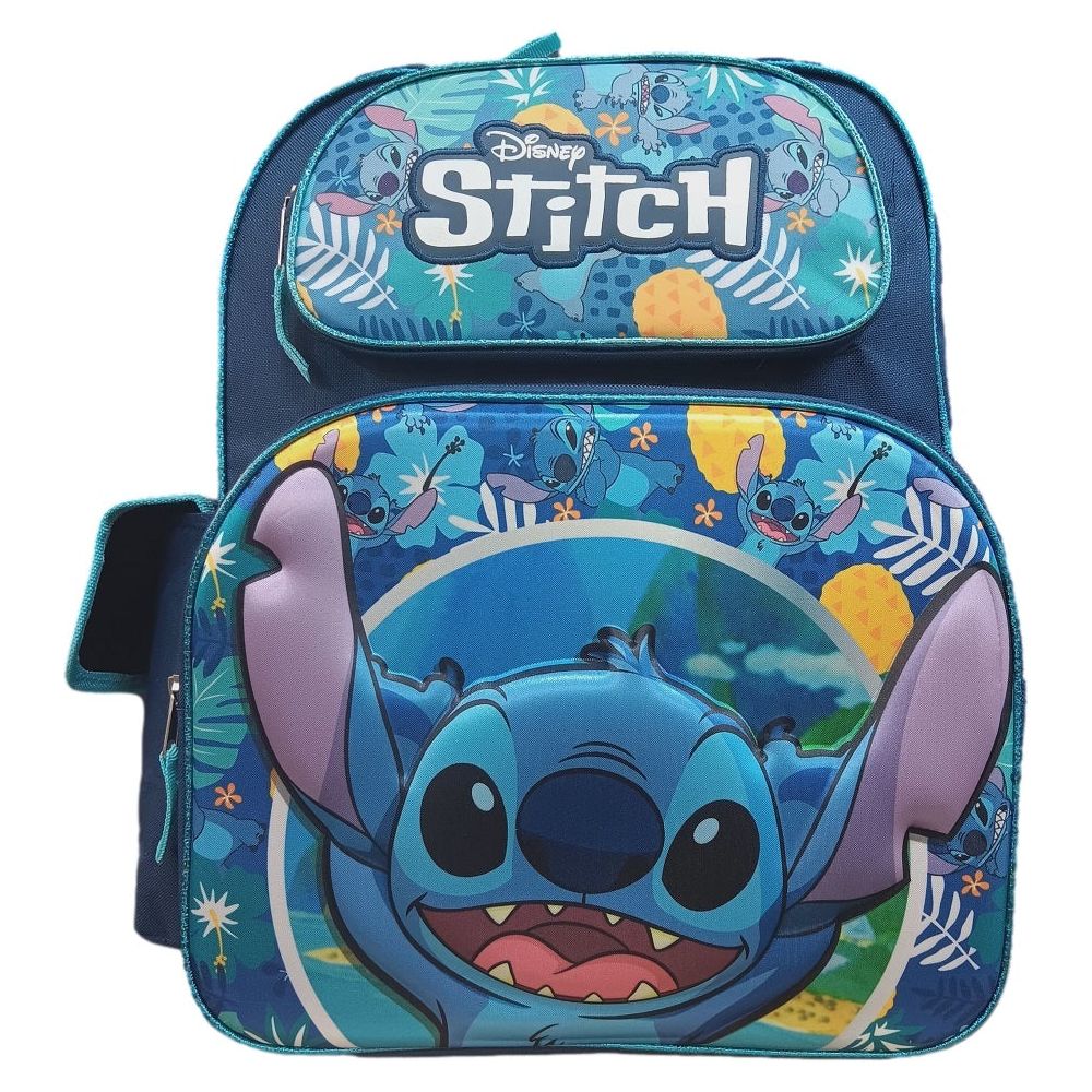 Disney Lilo & Stitch Backpack 16 inch Blue - Partytoyz Inc