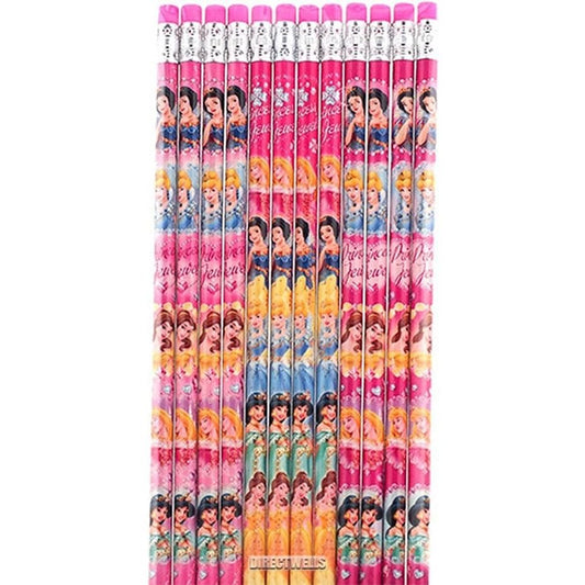 Disney Princess Authentic Licensed 12 Wood Pencils Pack - Partytoyz Inc