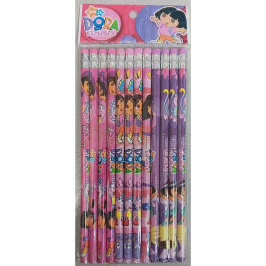 Dora Pack of 12 Wooden Pencils - Partytoyz Inc