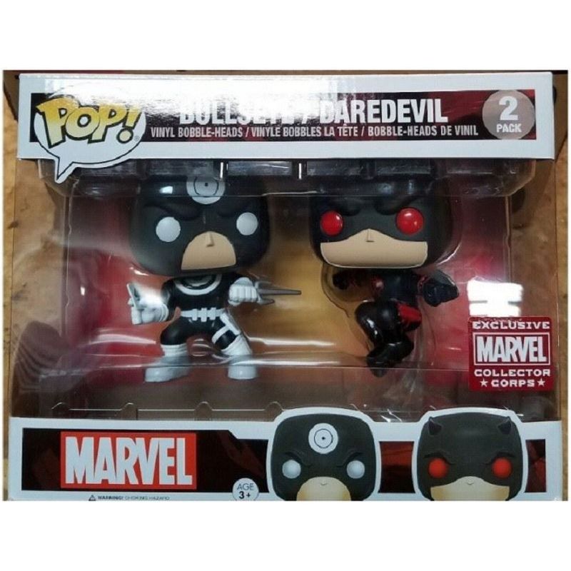 Funko Pop! Marvel Bullseye/Daredevil Vinyl Bobble-Heads Figures Exclusive Collec - Partytoyz Inc