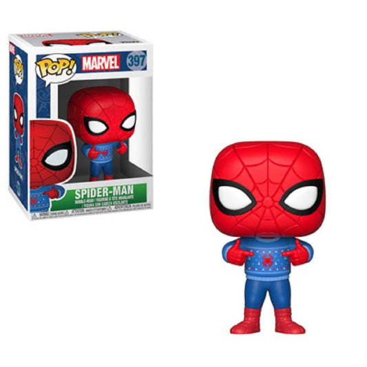 Funko POP - Marvel Holiday - Spiderman - Vinyl Collectible Figure - w Ugly Sweat - Partytoyz Inc