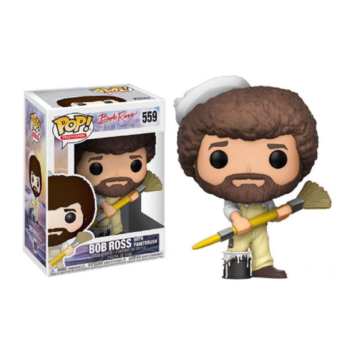 Funko Pop! TV Bob Ross The Joy of Painting Bob Ross w/ Paintbrush Vinyl Figure T - Partytoyz Inc