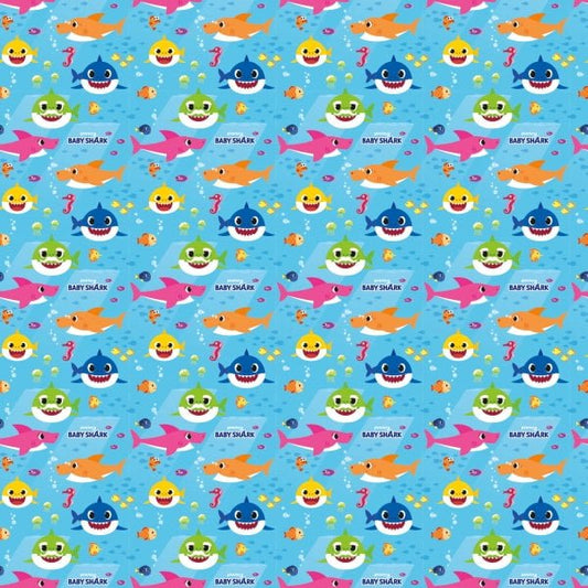 Gift Wrap - Baby Shark - 30 Inch X 5ft - Paper - 1 Roll - Partytoyz Inc