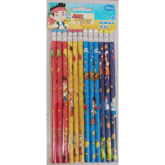 Jake & The NeverLand Pirates Wooden Pencils Pack of 12 - Partytoyz Inc