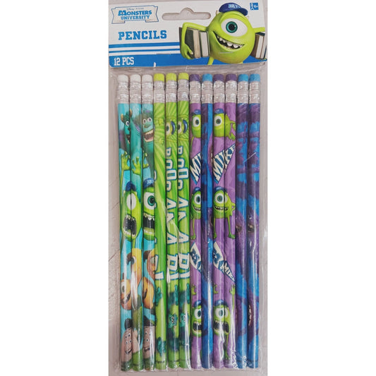 Monsters university blue, orange, yellow Wooden Pencils Pack of 12 (Copiar) - Partytoyz Inc