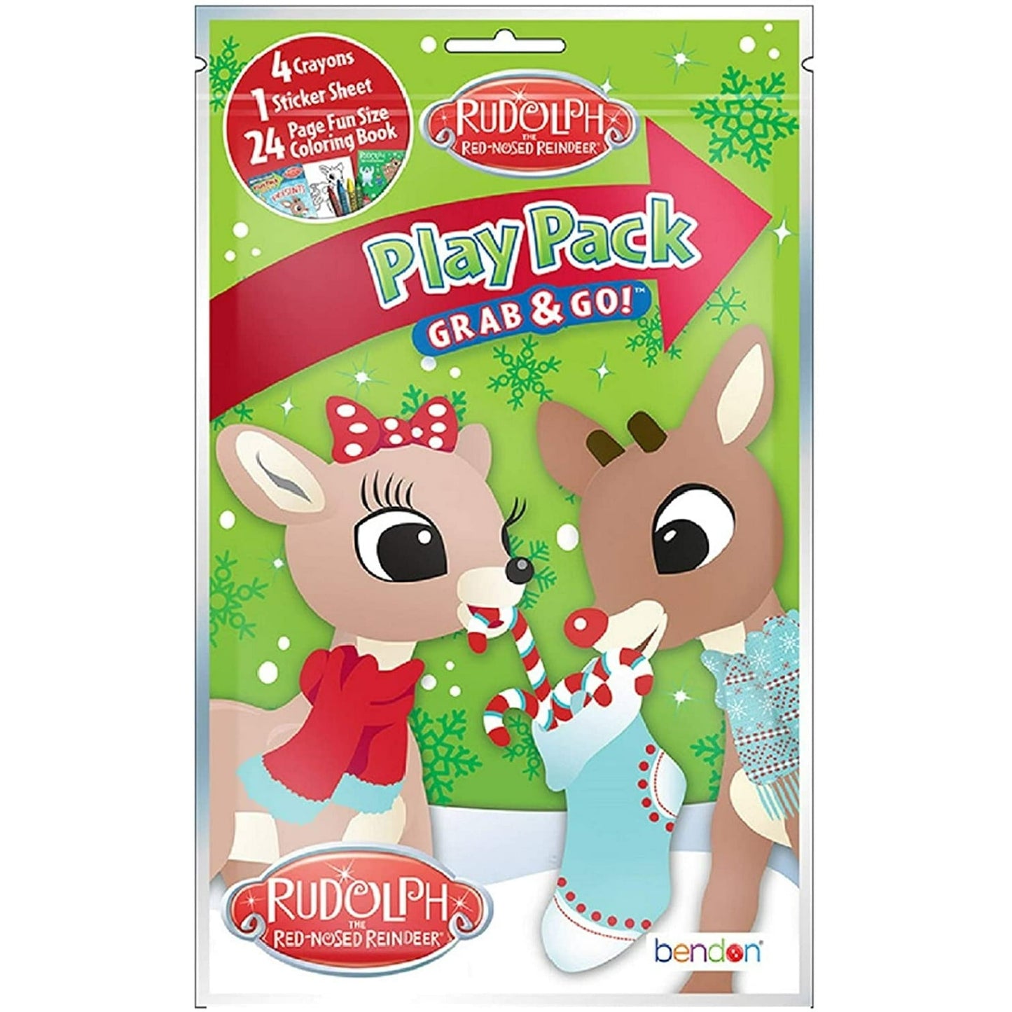 Rudolph the Reindeer Grab and Go Play Pack - Party Favors - 1ct - Partytoyz Inc