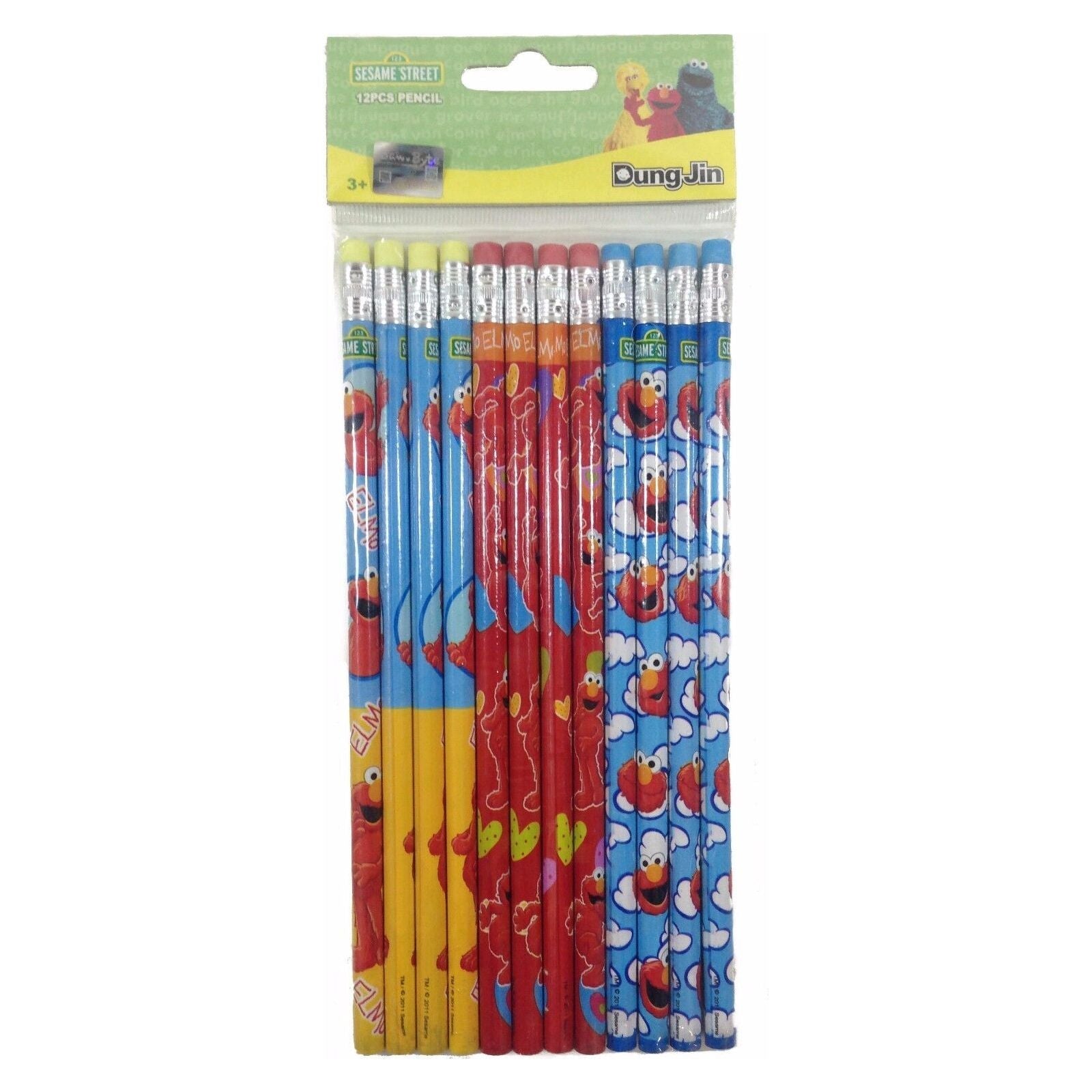 Sesame Street Elmo Authentic Licensed 12 Wood Pencils Pack - Partytoyz Inc